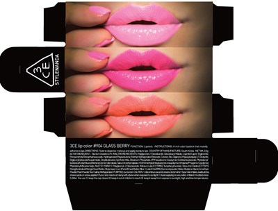 3ce lip color 904 glass berry carton.jpg Image of carton - 3ce lip color 904 glass berry carton